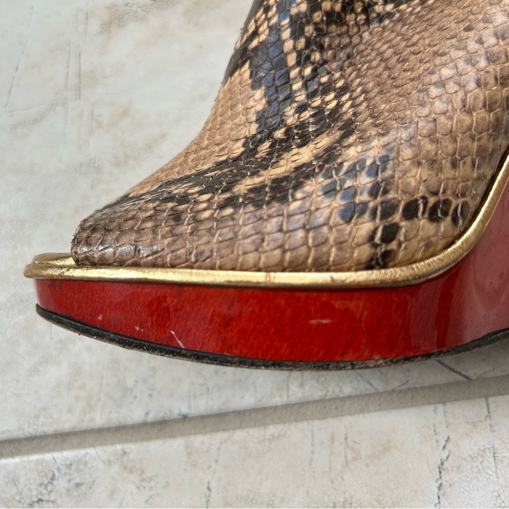Dries Van Noten Python Snakeskin Sandals Platform… - image 5